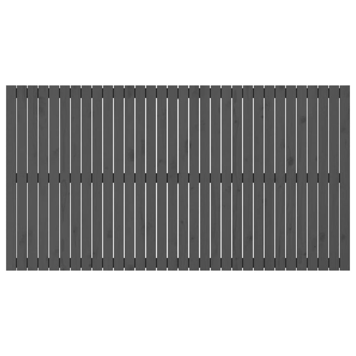 Hoofdbord wandmontage 204x3x110 cm massief grenenhout grijs