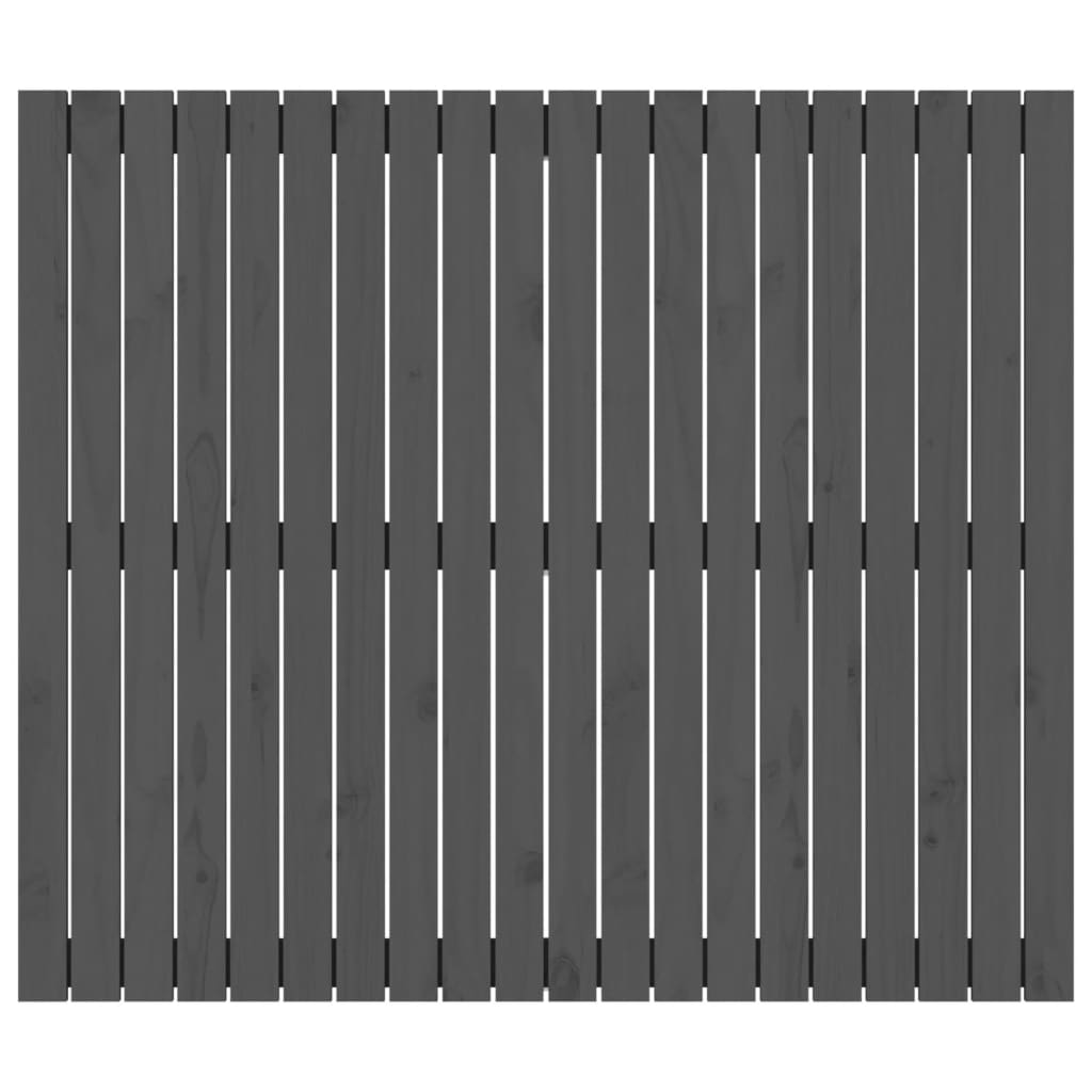 Wandhoofdbord 127,5x3x110 cm massief grenenhout grijs