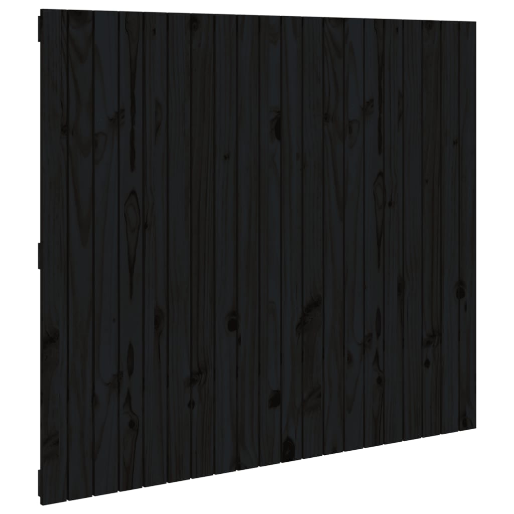 Wandhoofdbord 127,5x3x110 cm massief grenenhout zwart