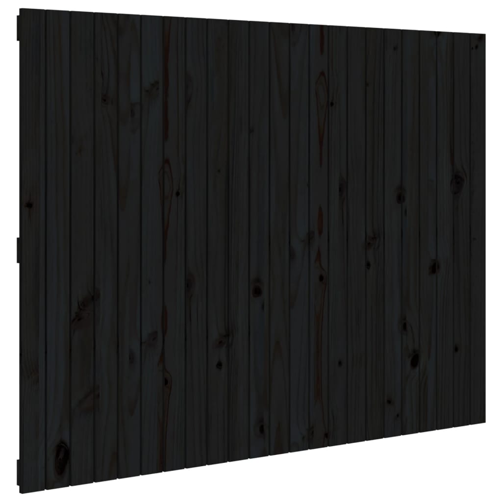 Wandhoofdbord 146,5x3x110 cm massief grenenhout zwart