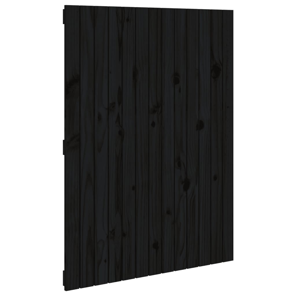 Wandhoofdbord 82,5x3x110 cm massief grenenhout zwart