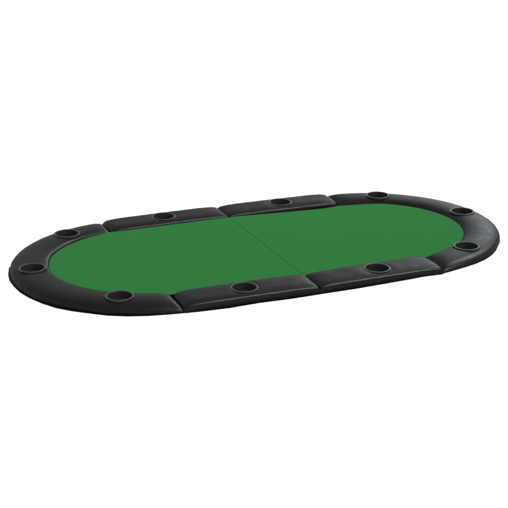 Pokertafelblad voor 10 spelers inklapbaar 208x106x3 cm groen
