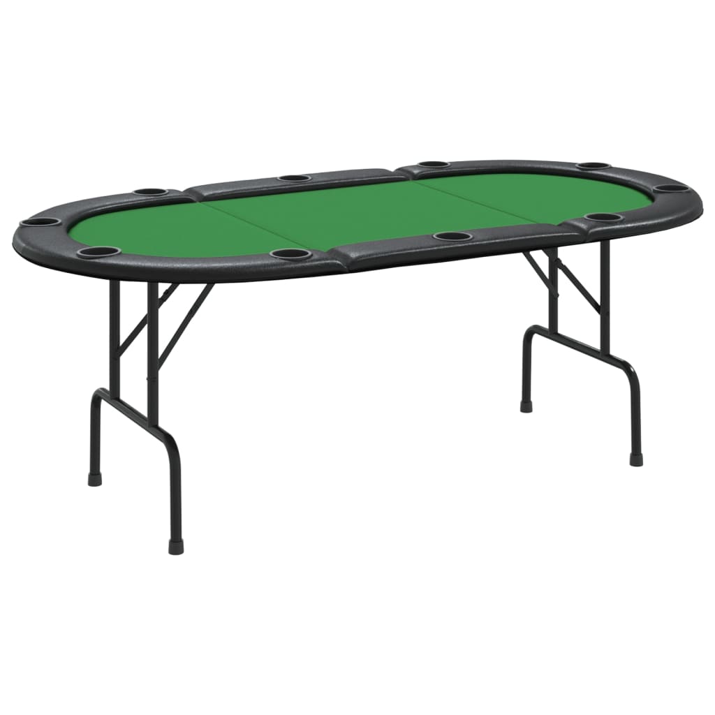 Pokertafel voor 10 spelers inklapbaar 206x106x75 cm groen