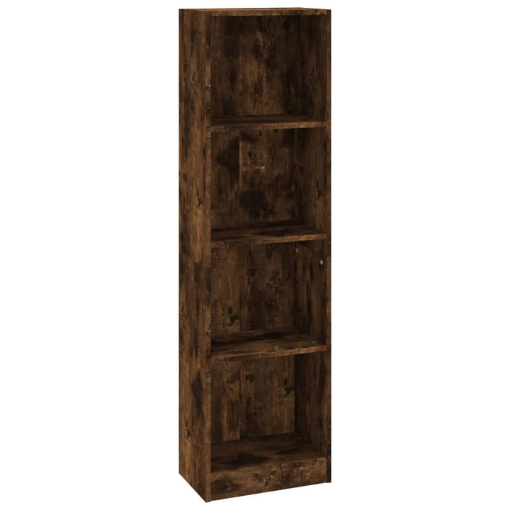 Boekenkast 4-laags 40x24x143 cm bewerkt hout gerookt eikenkleur