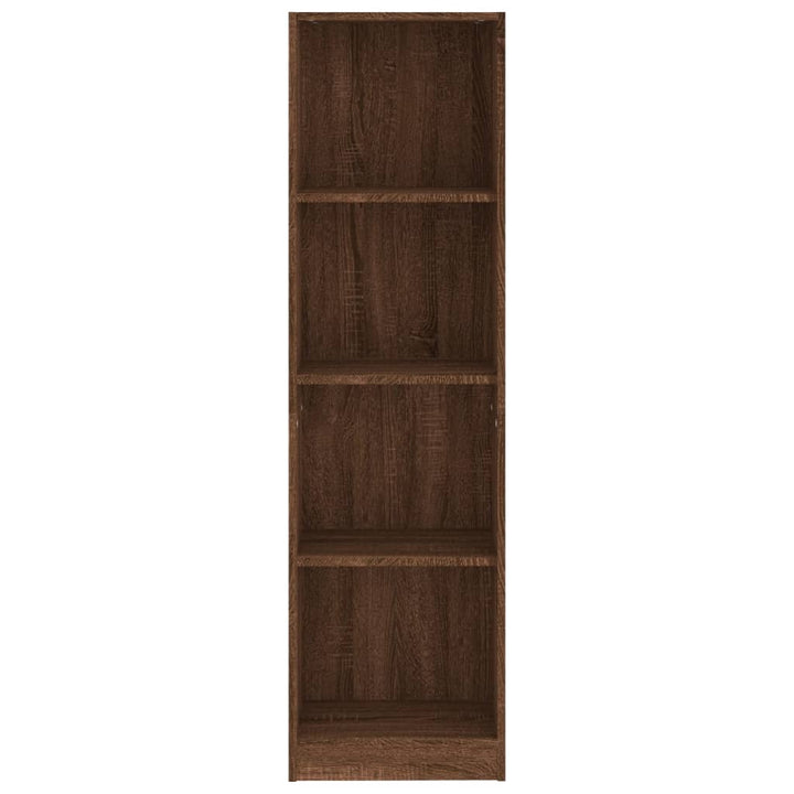 Boekenkast met 4 schappen 40x24x143 cm bewerkt hout bruineiken