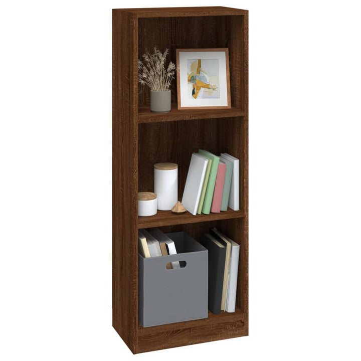 Boekenkast 40x24x109 cm bewerkt hout bruineikenkleurig