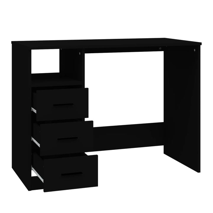 Bureau met lades 102x50x76 cm bewerkt hout zwart