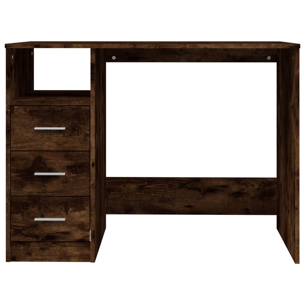 Bureau met lades 102x50x76 cm bewerkt hout gerookt eikenkleurig