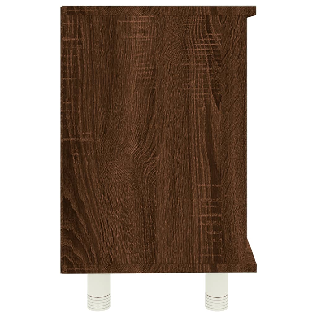 Badkamerkast 60x32x53,5 cm bewerkt hout bruineikenkleurig