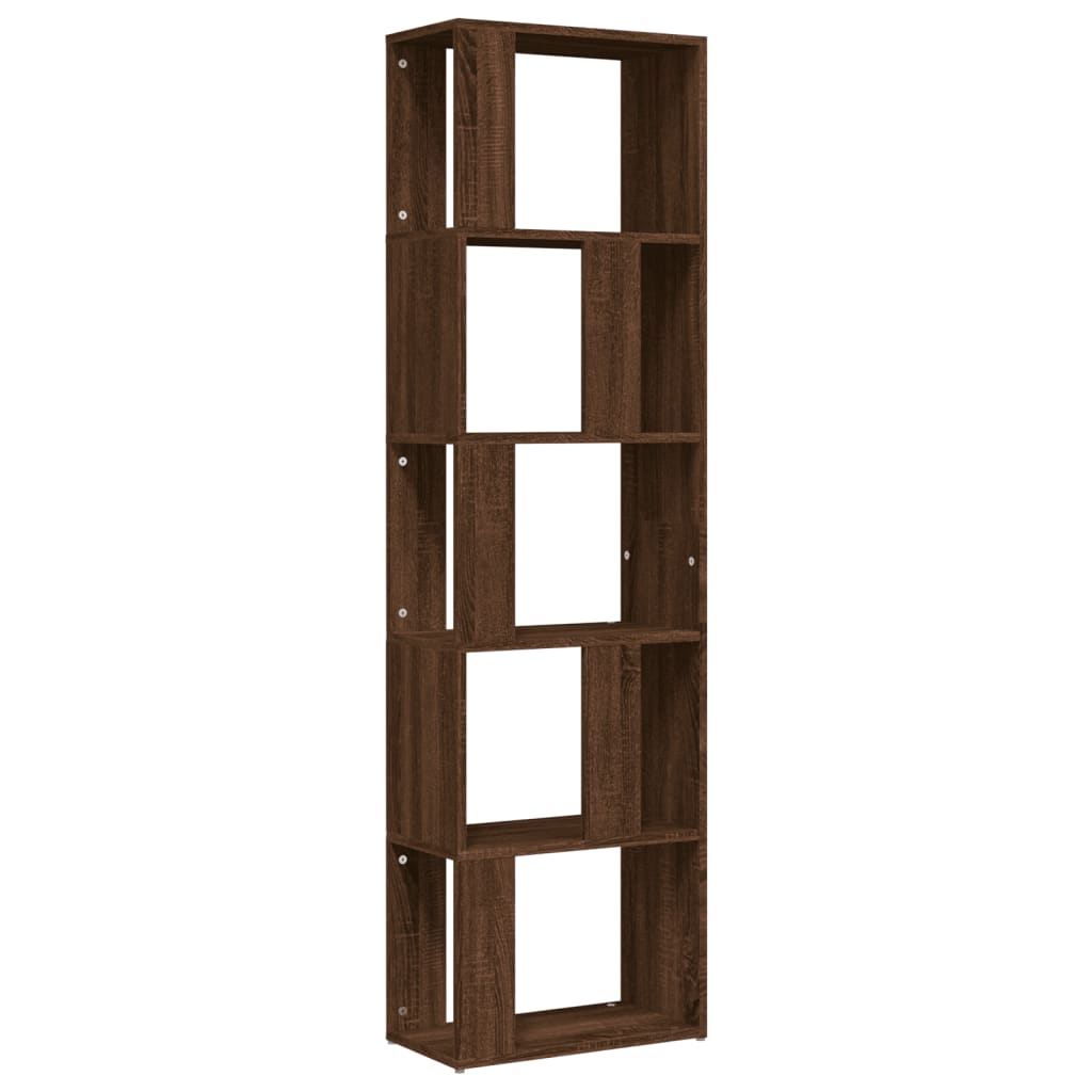 Boekenkast 45x24x160 cm bewerkt hout bruineikenkleurig