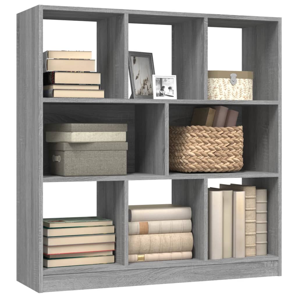 Boekenkast 97,5x29,5x100 cm bewerkt hout grijs sonoma eiken