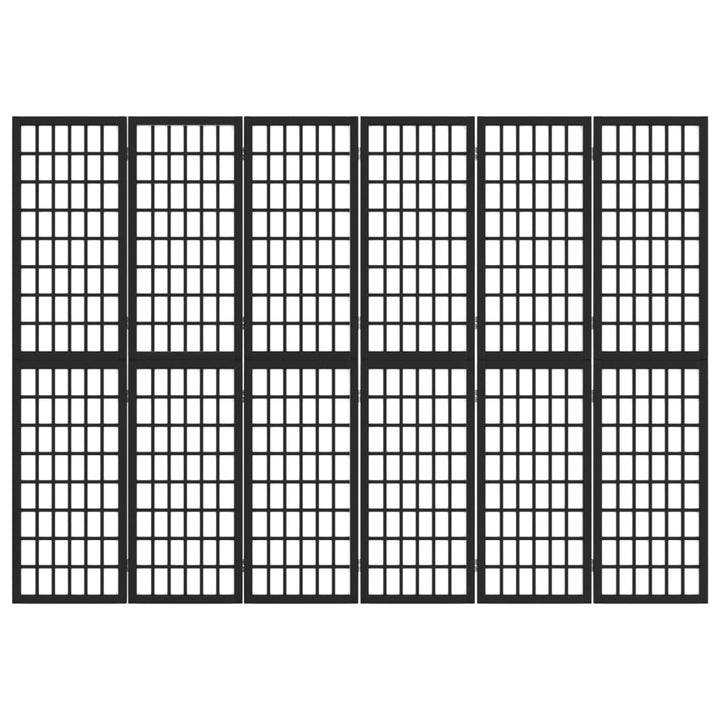 Kamerscherm inklapbaar 6 panelen Japanse stijl 240x170 cm zwart