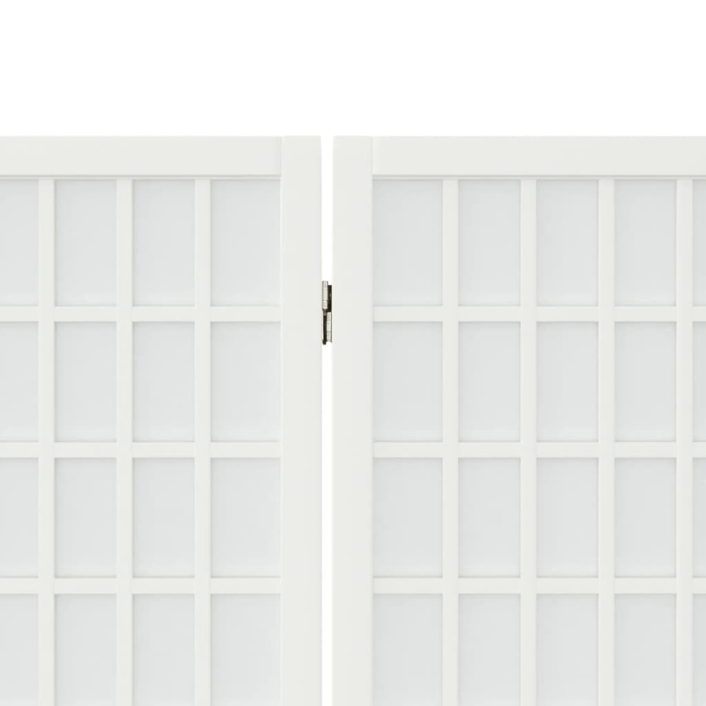 Kamerscherm inklapbaar 4 panelen Japanse stijl 160x170 cm wit