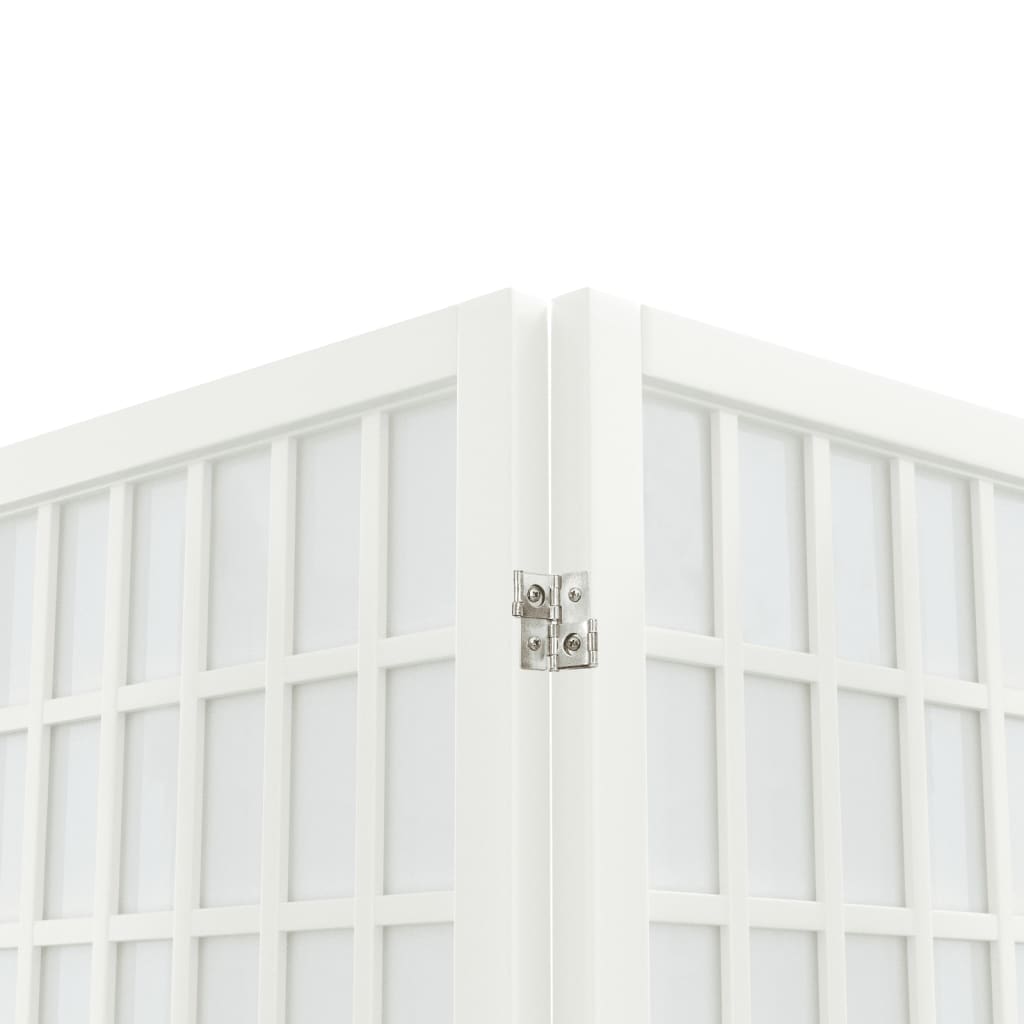 Kamerscherm inklapbaar 5 panelen Japanse stijl 200x170 cm wit