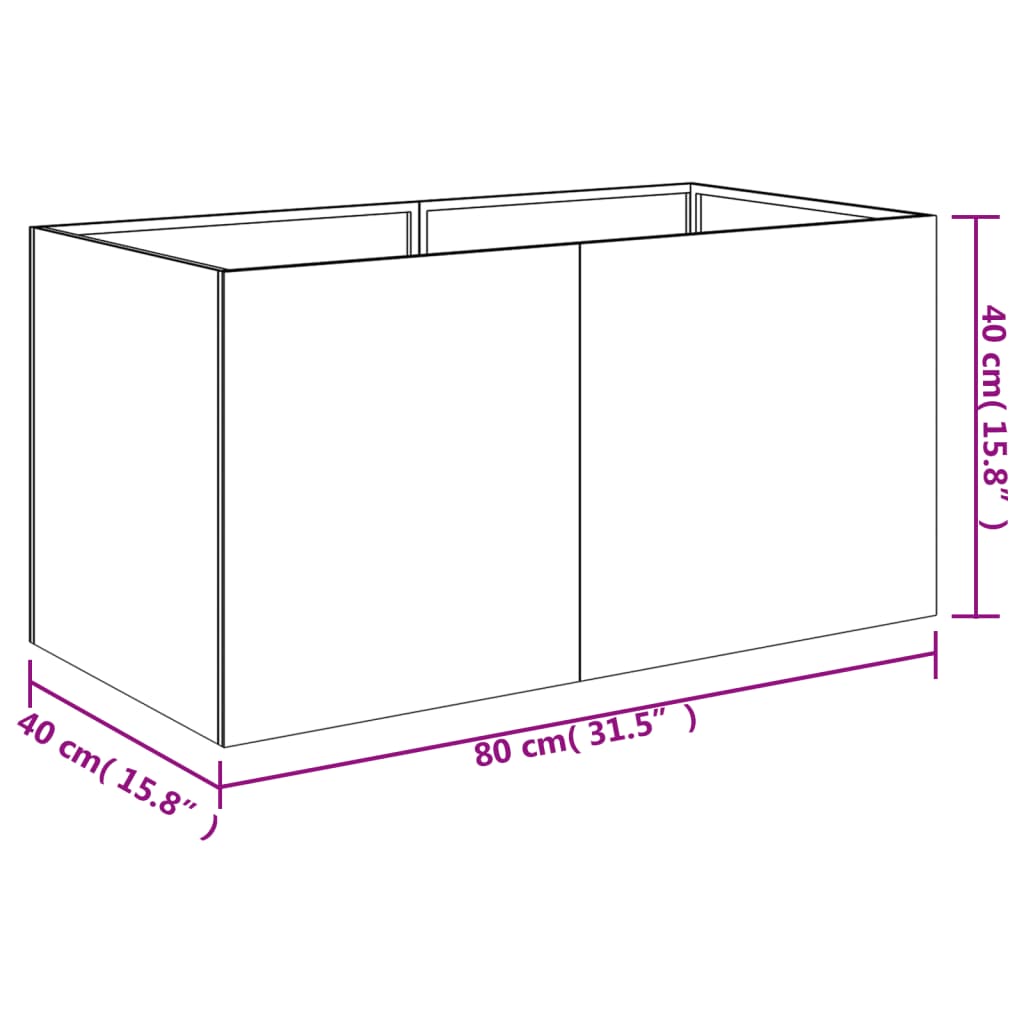 Plantenbak 80x40x40 cm cortenstaal