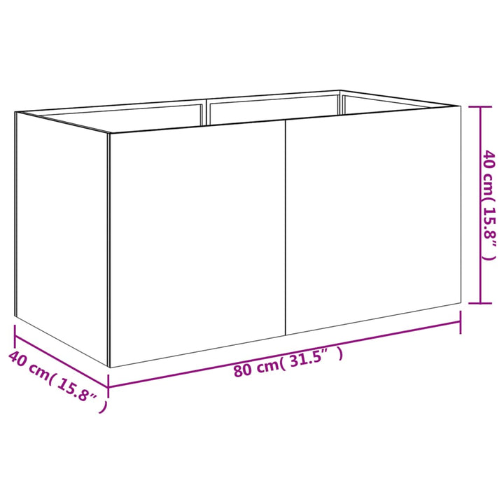 Plantenbak 80x40x40 cm cortenstaal