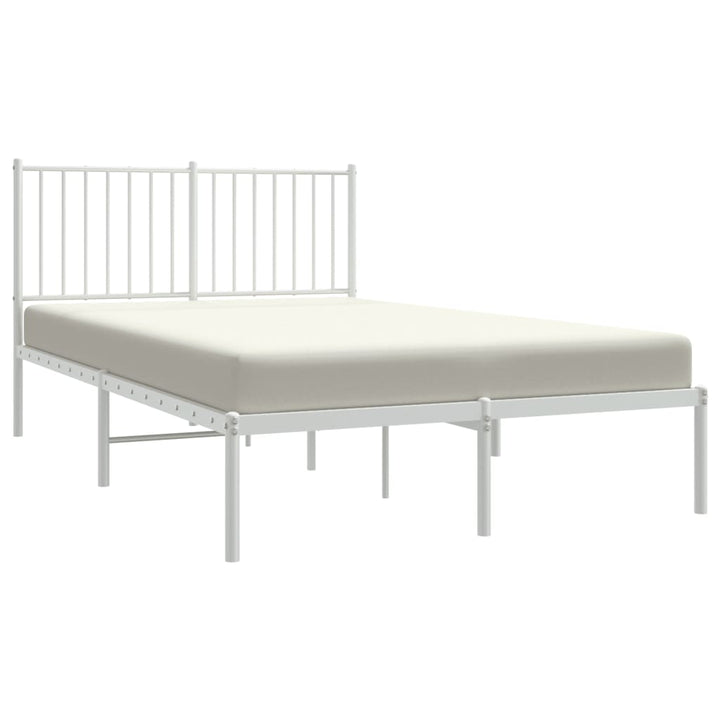 Bedframe met hoofdbord staal wit 196x126x90,5 cm