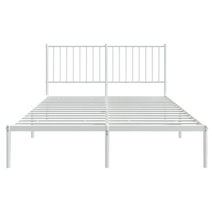 Bedframe met hoofdeinde staal wit 196x142x90,5 cm