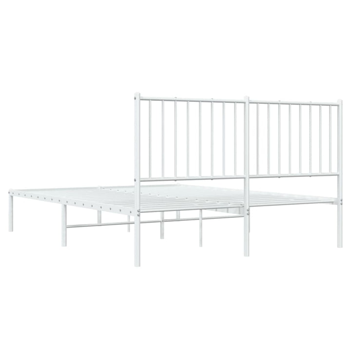 Bedframe met hoofdeinde staal wit 196x142x90,5 cm