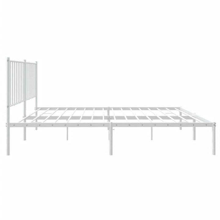 Bedframe met hoofdeinde staal wit 196x146x90,5 cm