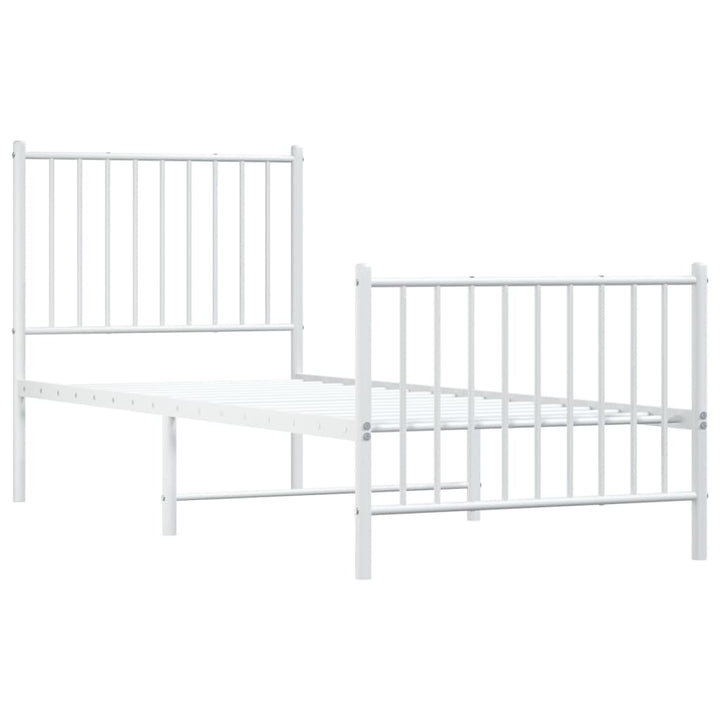 Bedframe met hoofd- en voeteneinde staal wit