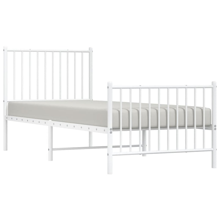 Bedframe met hoofd- en voeteneinde staal wit