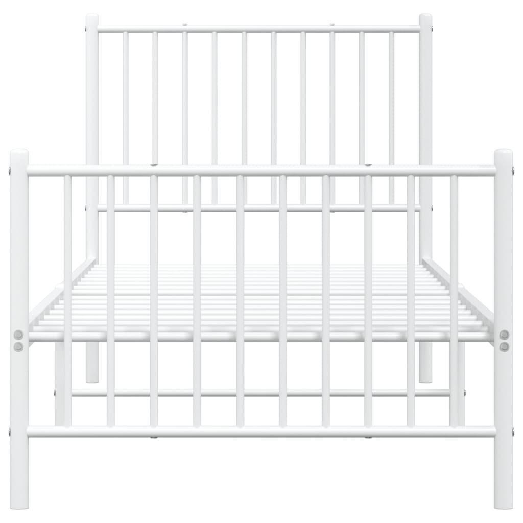 Bedframe met hoofd- en voeteneinde staal wit