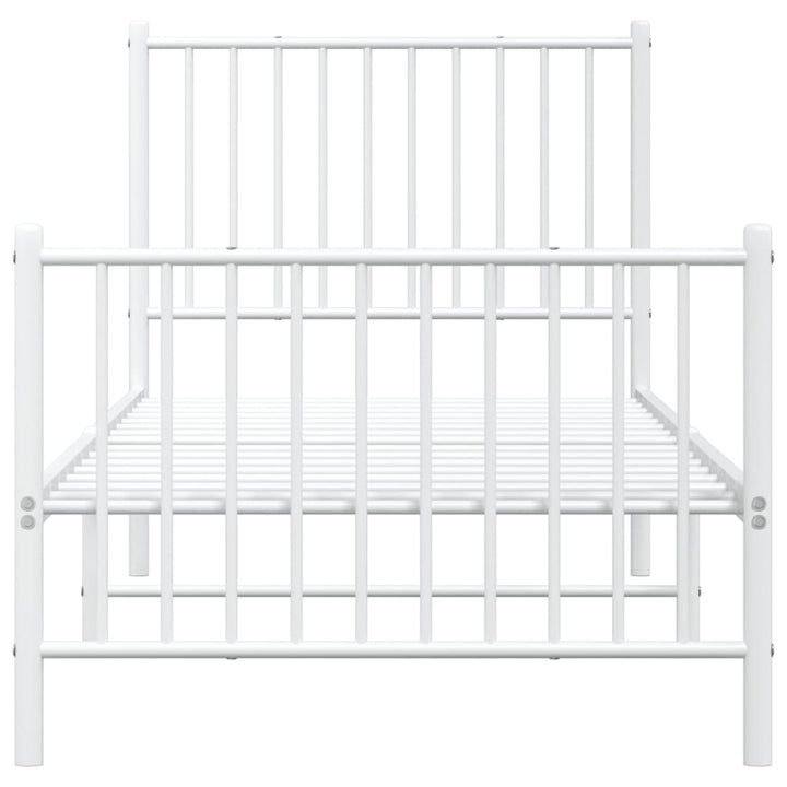 Bedframe met hoofd- en voeteneinde staal wit