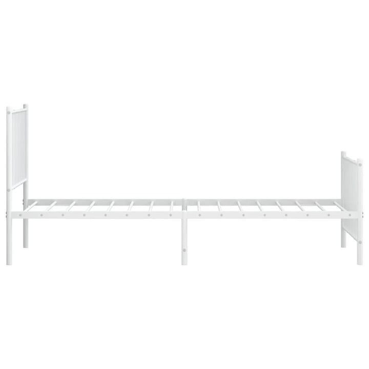 Bedframe met hoofd- en voeteneinde staal wit