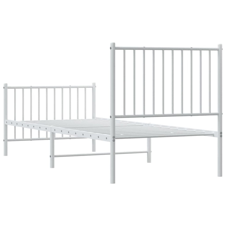 Bedframe met hoofd- en voeteneinde staal wit