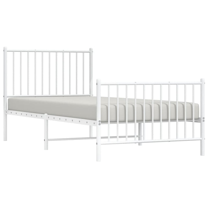 Bedframe met hoofd- en voeteneinde staal wit