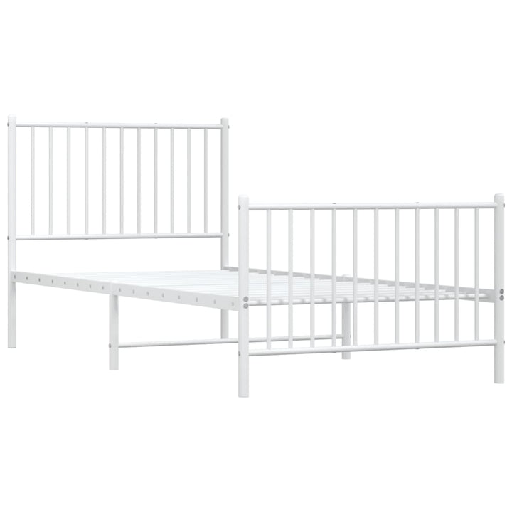 Bedframe met hoofd- en voeteneinde staal wit