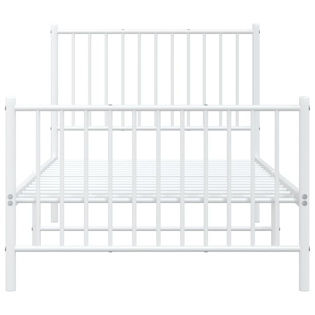 Bedframe met hoofd- en voeteneinde staal wit