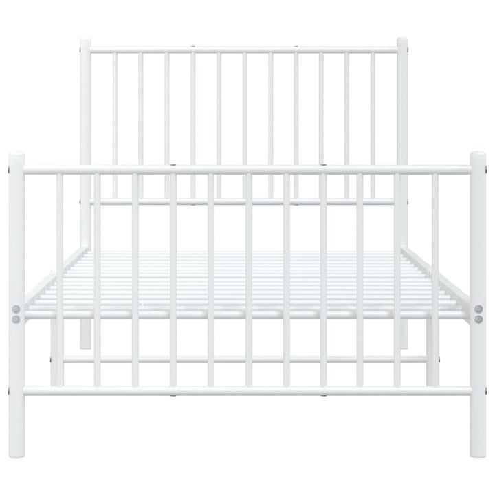 Bedframe met hoofd- en voeteneinde staal wit