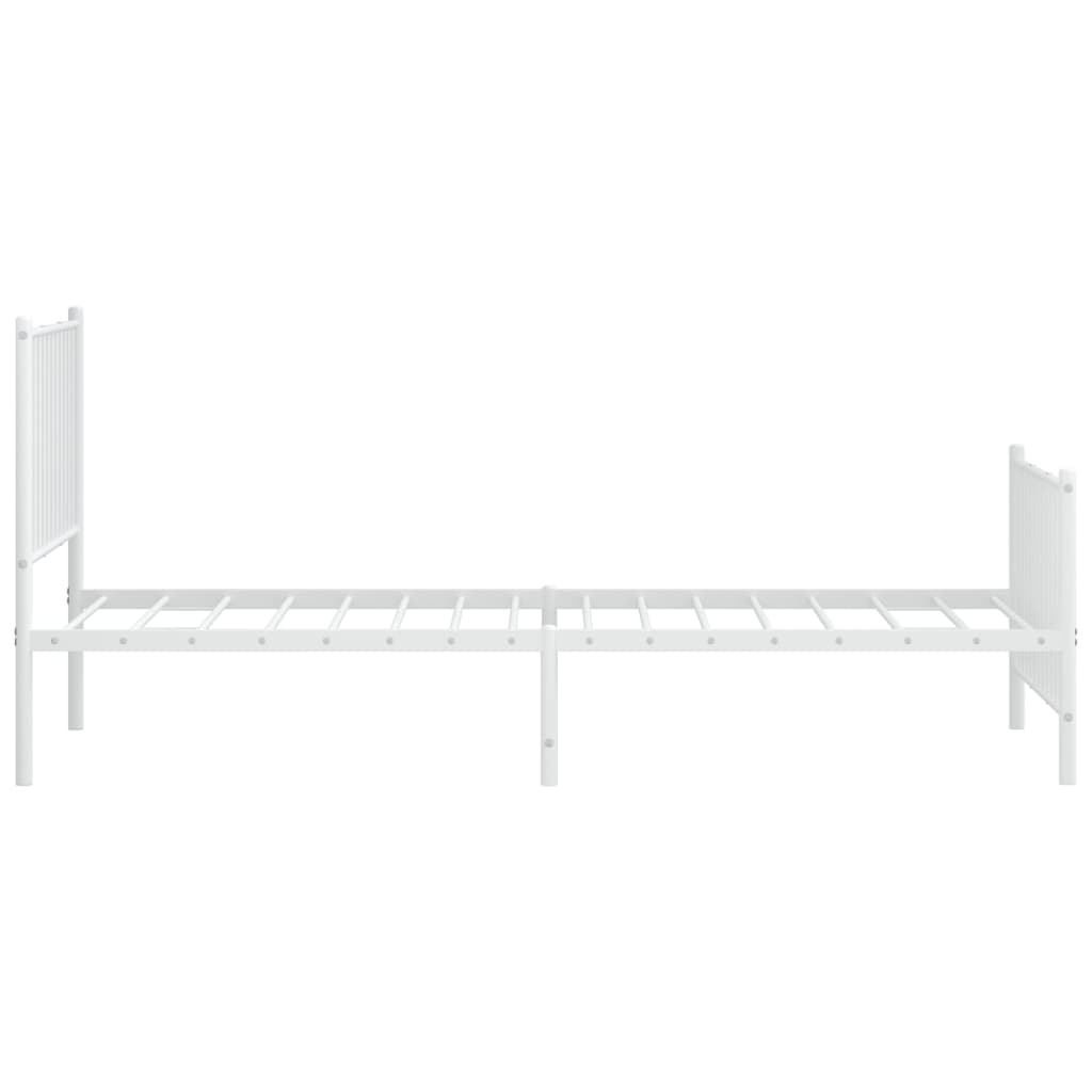 Bedframe met hoofd- en voeteneinde staal wit