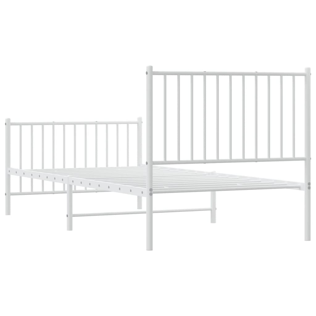 Bedframe met hoofd- en voeteneinde staal wit