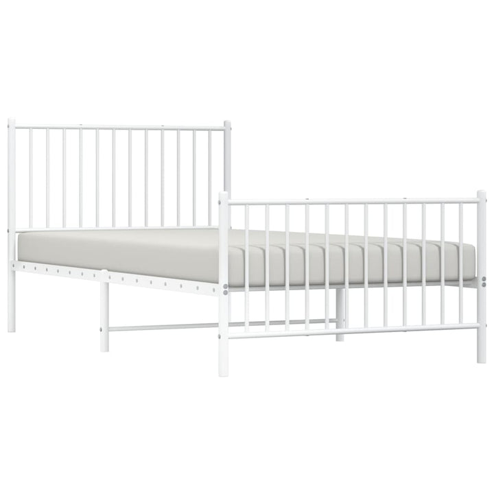 Bedframe met hoofd- en voeteneinde staal wit