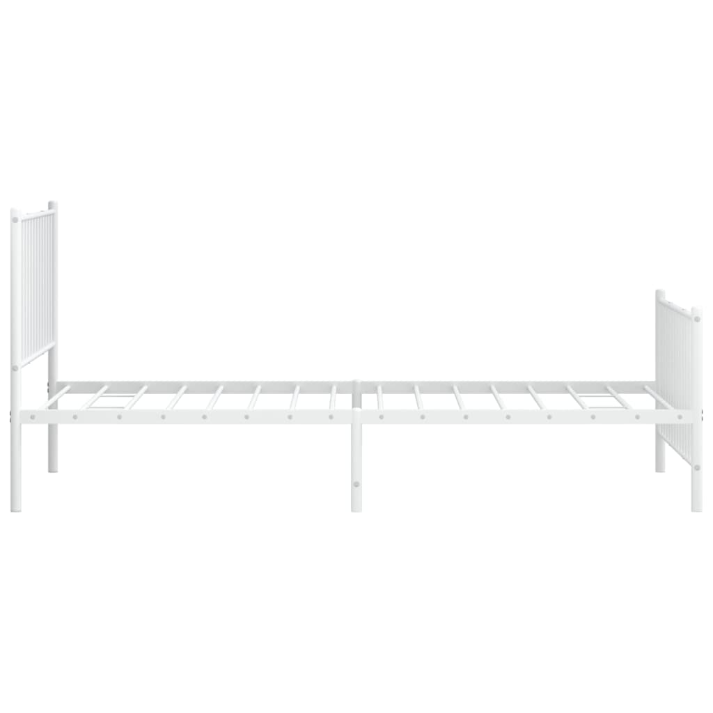 Bedframe met hoofd- en voeteneinde staal wit