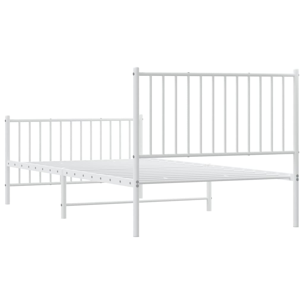 Bedframe met hoofd- en voeteneinde staal wit