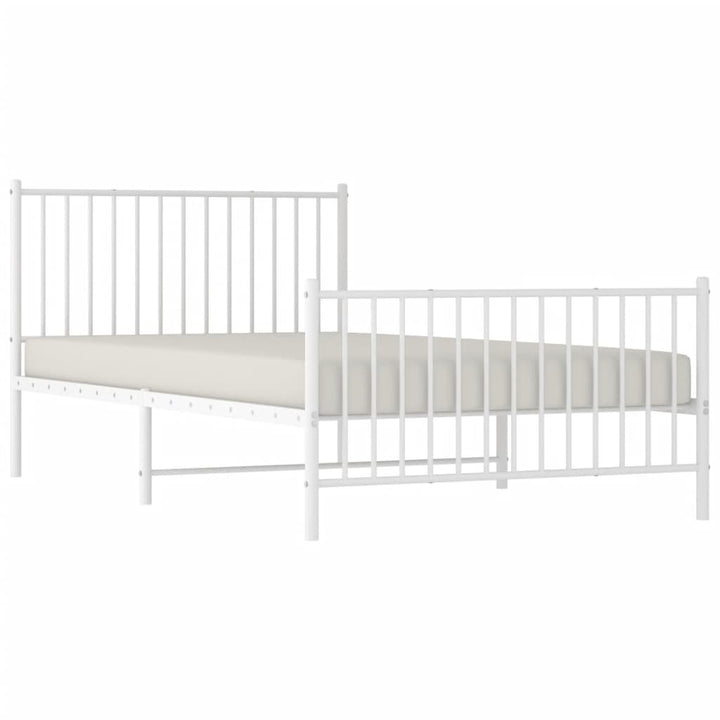 Bedframe met hoofd- en voeteneinde staal wit