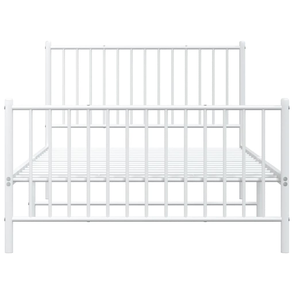 Bedframe met hoofd- en voeteneinde staal wit