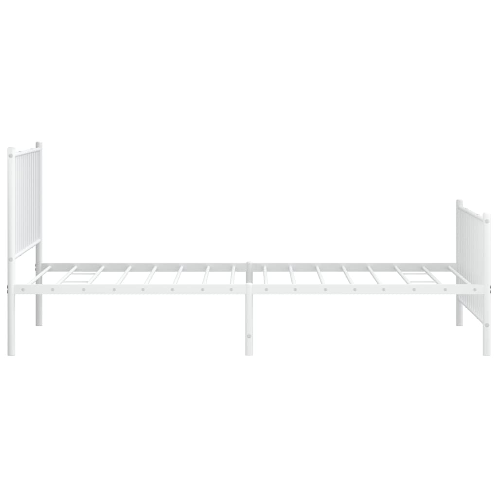 Bedframe met hoofd- en voeteneinde staal wit