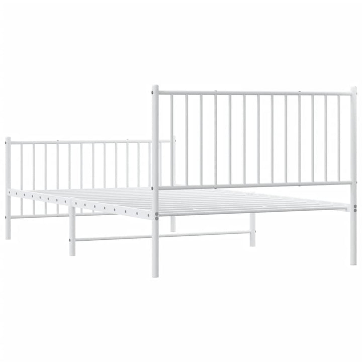 Bedframe met hoofd- en voeteneinde staal wit