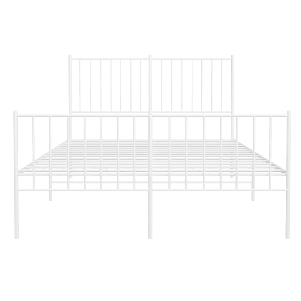 Bedframe met hoofd- en voeteneinde metaal wit 120x200 cm