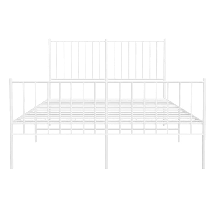 Bedframe met hoofd- en voeteneinde metaal wit 120x200 cm