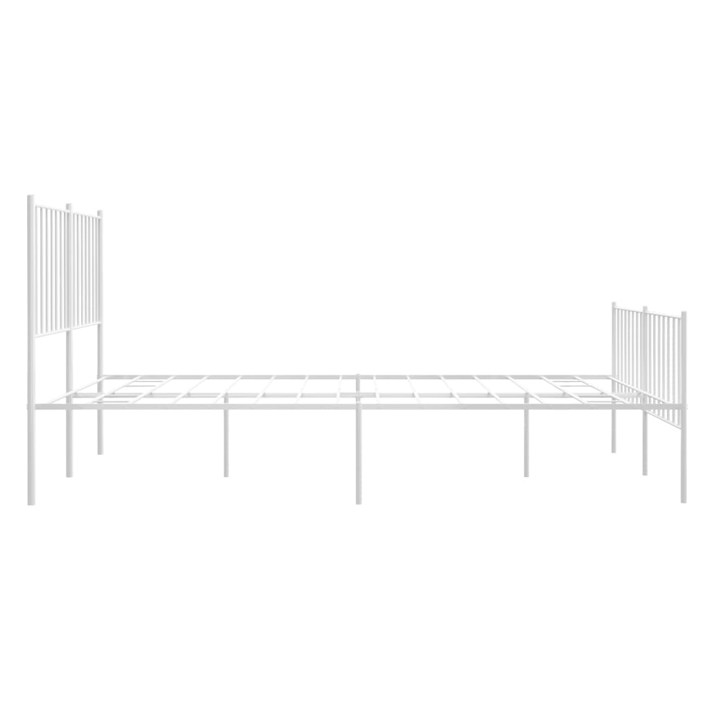 Bedframe met hoofd- en voeteneinde metaal wit 120x200 cm