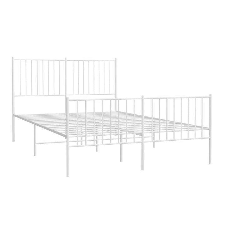 Bedframe met hoofd- en voeteneinde metaal wit 135x190 cm