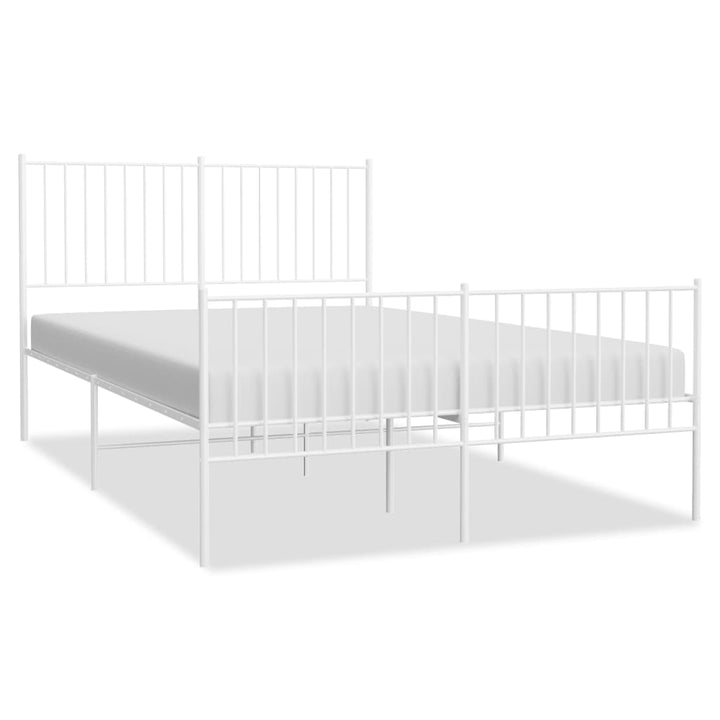 Bedframe met hoofd- en voeteneinde metaal wit 140x190 cm