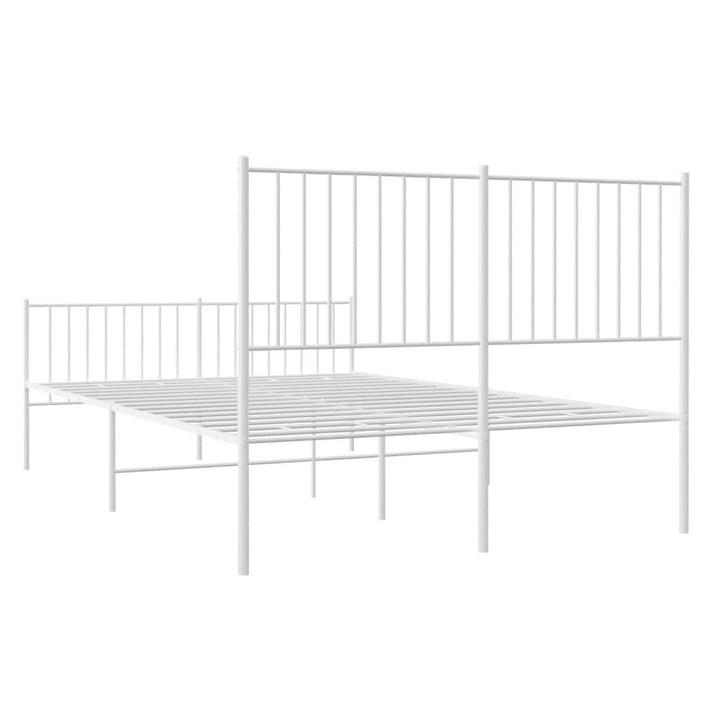 Bedframe met hoofd- en voeteneinde metaal wit 140x190 cm