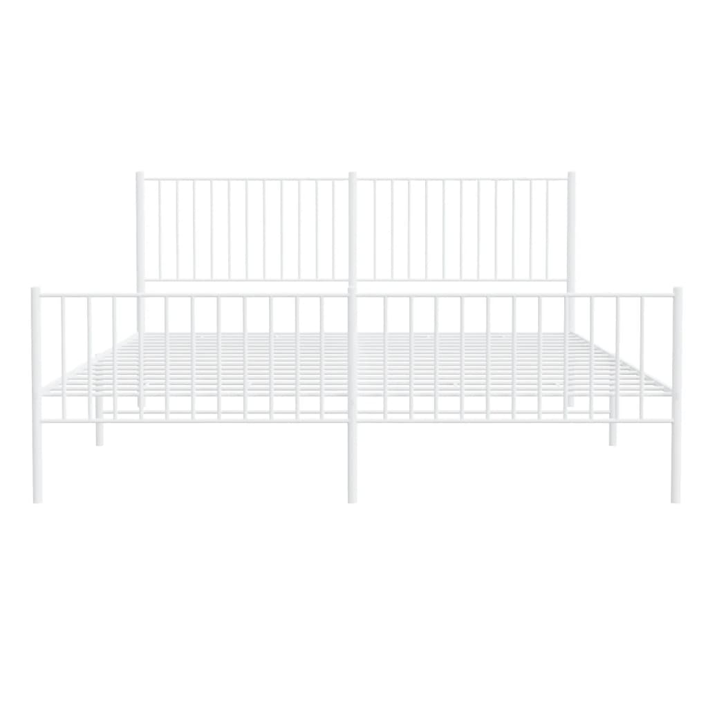 Bedframe met hoofd- en voeteneinde metaal wit 180x200 cm